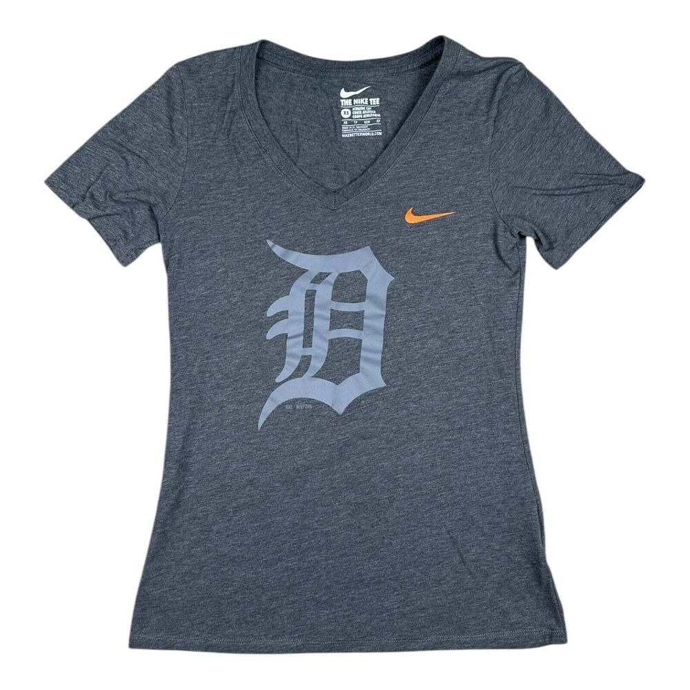 The Nike Tee Detroit Tigers MLB Women's Short Sleeve V Neck Tee Size XS